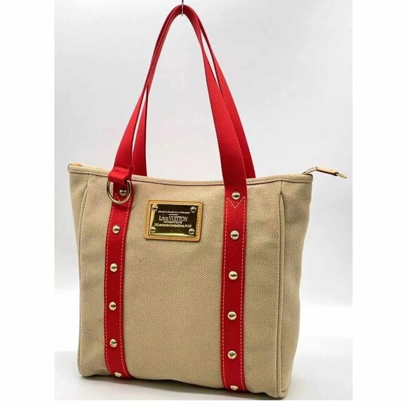 Authentic Louis Vuitton Antigua Red Caba MM W/Box Tote Bag - Picture 3 of 15